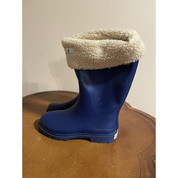 Bearpaw Women's Shearling Lined Blue Rubber Rain boots Size 3 (F142) - Picture 5 of 9